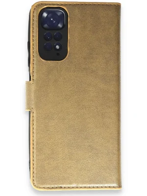 Newface Xiaomi Redmi Note 11 Pro Kılıf Trend S Plus Kapaklı Kılıf - Gold