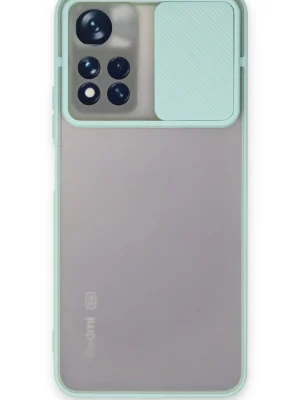 Newface Xiaomi Redmi Note 11 Pro Plus 5G Kılıf Palm Buzlu Kamera Sürgülü Silikon - Turkuaz