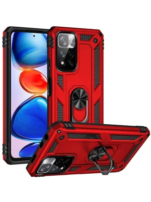 Newface Xiaomi Redmi Note 11 Pro Plus 5G Kılıf Sofya Yüzüklü Silikon Kapak - Kırmızı