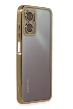 Newface Xiaomi Redmi Note 11E Kılıf Razer Lensli Silikon - Gold - Görsel 2