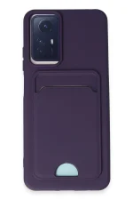 Newface Xiaomi Redmi Note 11S Kılıf Kelvin Kartvizitli Silikon - Derin Mor