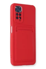 Newface Xiaomi Redmi Note 11S Kılıf Kelvin Kartvizitli Silikon - Kırmızı - Görsel 2