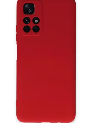 Newface Xiaomi Redmi Note 11T Kılıf Nano içi Kadife Silikon - Kırmızı