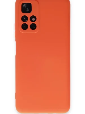 Newface Xiaomi Redmi Note 11T Kılıf Nano içi Kadife Silikon - Turuncu