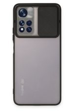 Newface Xiaomi Poco M4 Pro 5G Kılıf Palm Buzlu Kamera Sürgülü Silikon - Siyah