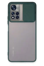 Newface Xiaomi Redmi Note 11T Kılıf Palm Buzlu Kamera Sürgülü Silikon - Yeşil