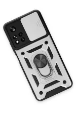 Newface Xiaomi Redmi Note 11T Kılıf Pars Lens Yüzüklü Silikon - Gümüş - Görsel 3