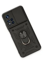 Newface Xiaomi Redmi Note 11T Kılıf Pars Lens Yüzüklü Silikon - Siyah - Görsel 3