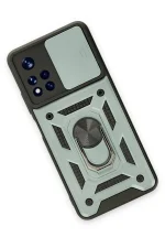 Newface Xiaomi Redmi Note 11T Kılıf Pars Lens Yüzüklü Silikon - Yeşil - Görsel 3