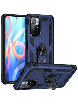 Newface Xiaomi Redmi Note 11T Kılıf Sofya Yüzüklü Silikon Kapak - Lacivert