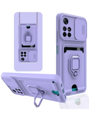 Newface Xiaomi Redmi Note 11T Kılıf Zuma Kartvizitli Yüzüklü Silikon - Lila