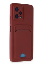 Newface Xiaomi Redmi Note 12 4G Kılıf Kelvin Kartvizitli Silikon - Bordo - Görsel 2