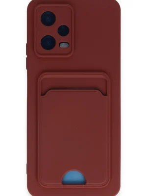 Newface Xiaomi Redmi Note 12 4G Kılıf Kelvin Kartvizitli Silikon - Bordo