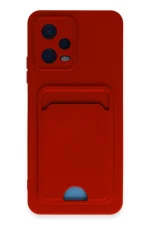 Newface Xiaomi Redmi Note 12 4G Kılıf Kelvin Kartvizitli Silikon - Kırmızı