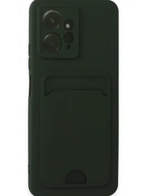 Newface Xiaomi Redmi Note 12 4G Kılıf Kelvin Kartvizitli Silikon - Koyu Yeşil