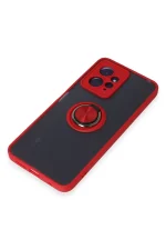 Newface Xiaomi Redmi Note 12 4G Kılıf Montreal Yüzüklü Silikon Kapak - Kırmızı - Görsel 5