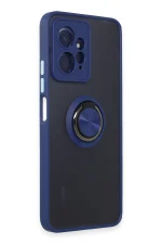 Newface Xiaomi Redmi Note 12 4G Kılıf Montreal Yüzüklü Silikon Kapak - Lacivert - Görsel 2