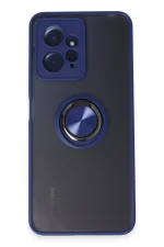 Newface Xiaomi Redmi Note 12 4G Kılıf Montreal Yüzüklü Silikon Kapak - Lacivert