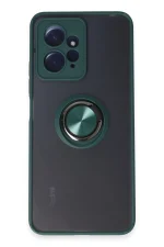Newface Xiaomi Redmi Note 12 4G Kılıf Montreal Yüzüklü Silikon Kapak - Yeşil