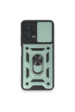Newface Xiaomi Redmi Note 12 4G Kılıf Pars Lens Yüzüklü Silikon - Yeşil
