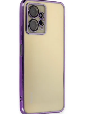 Newface Xiaomi Redmi Note 12 4G Kılıf Razer Lensli Silikon - Mor