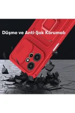 Newface Xiaomi Redmi Note 12 4G Kılıf Zuma Kartvizitli Yüzüklü Silikon - Kırmızı - Görsel 2