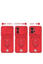 Newface Xiaomi Redmi Note 12 4G Kılıf Zuma Kartvizitli Yüzüklü Silikon - Pembe - Görsel 6