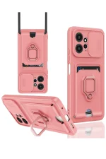 Newface Xiaomi Redmi Note 12 4G Kılıf Zuma Kartvizitli Yüzüklü Silikon - Pembe