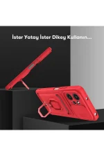 Newface Xiaomi Redmi Note 12 4G Kılıf Zuma Kartvizitli Yüzüklü Silikon - Pembe - Görsel 4