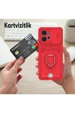 Newface Xiaomi Redmi Note 12 4G Kılıf Zuma Kartvizitli Yüzüklü Silikon - Pembe - Görsel 5