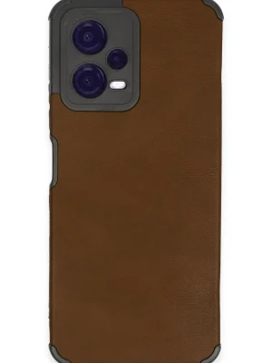 Newface Xiaomi Redmi Note 12 5G Kılıf Loop Deri Silikon - Kahverengi