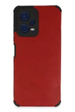 Newface Xiaomi Redmi Note 12 5G Kılıf Loop Deri Silikon - Kırmızı