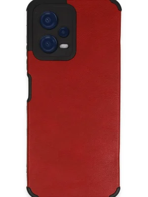 Newface Xiaomi Redmi Note 12 5G Kılıf Loop Deri Silikon - Kırmızı