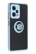 Newface Xiaomi Redmi Note 12 5G Kılıf Montreal Yüzüklü Silikon Kapak - Buz Mavi - Görsel 2