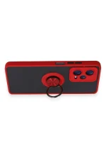 Newface Xiaomi Redmi Note 12 5G Kılıf Montreal Yüzüklü Silikon Kapak - Kırmızı - Görsel 3