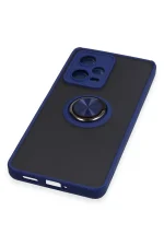 Newface Xiaomi Redmi Note 12 5G Kılıf Montreal Yüzüklü Silikon Kapak - Lacivert - Görsel 5