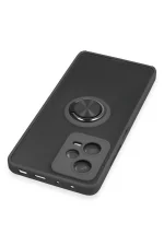 Newface Xiaomi Redmi Note 12 5G Kılıf Montreal Yüzüklü Silikon Kapak - Siyah - Görsel 4
