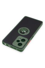 Newface Xiaomi Redmi Note 12 5G Kılıf Montreal Yüzüklü Silikon Kapak - Yeşil - Görsel 4