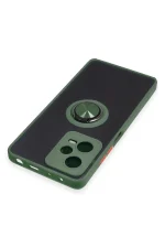 Newface Xiaomi Redmi Note 12 5G Kılıf Montreal Yüzüklü Silikon Kapak - Yeşil - Görsel 4