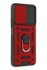 Newface Xiaomi Redmi Note 12 5G Kılıf Pars Lens Yüzüklü Silikon - Kırmızı - Görsel 2