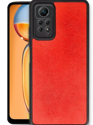 Newface Xiaomi Redmi Note 12 Pro 4G Kılıf Aras Deri Kapak - Kırmızı