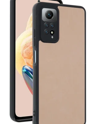 Newface Xiaomi Redmi Note 12 Pro 4G Kılıf Aras Deri Kapak - Pudra