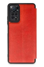Newface Xiaomi Redmi Note 12 Pro 4G Kılıf Flip Cover - Kırmızı