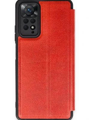 Newface Xiaomi Redmi Note 12 Pro 4G Kılıf Flip Cover - Kırmızı