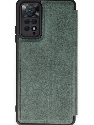 Newface Xiaomi Redmi Note 12 Pro 4G Kılıf Flip Cover - Koyu Yeşil