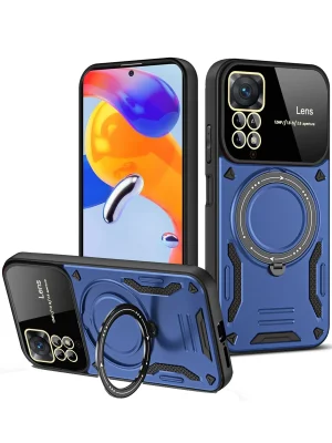 Newface Xiaomi Redmi Note 12 Pro 4G Kılıf Joy Lens Standlı Kapak - Lacivert