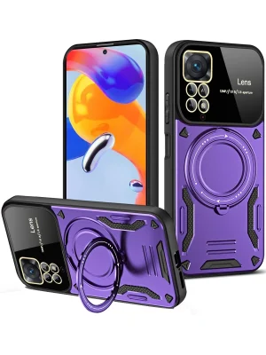 Newface Xiaomi Redmi Note 12 Pro 4G Kılıf Joy Lens Standlı Kapak - Mor