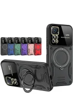 Newface Xiaomi Redmi Note 12 Pro 4G Kılıf Joy Lens Standlı Kapak - Siyah - Görsel 2