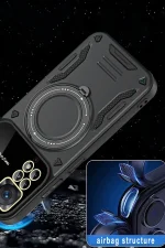 Newface Xiaomi Redmi Note 12 Pro 4G Kılıf Joy Lens Standlı Kapak - Siyah - Görsel 4