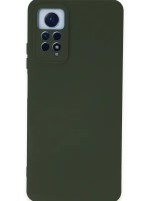 Newface Xiaomi Redmi Note 12 Pro 4G Kılıf Nano içi Kadife Silikon - Koyu Yeşil